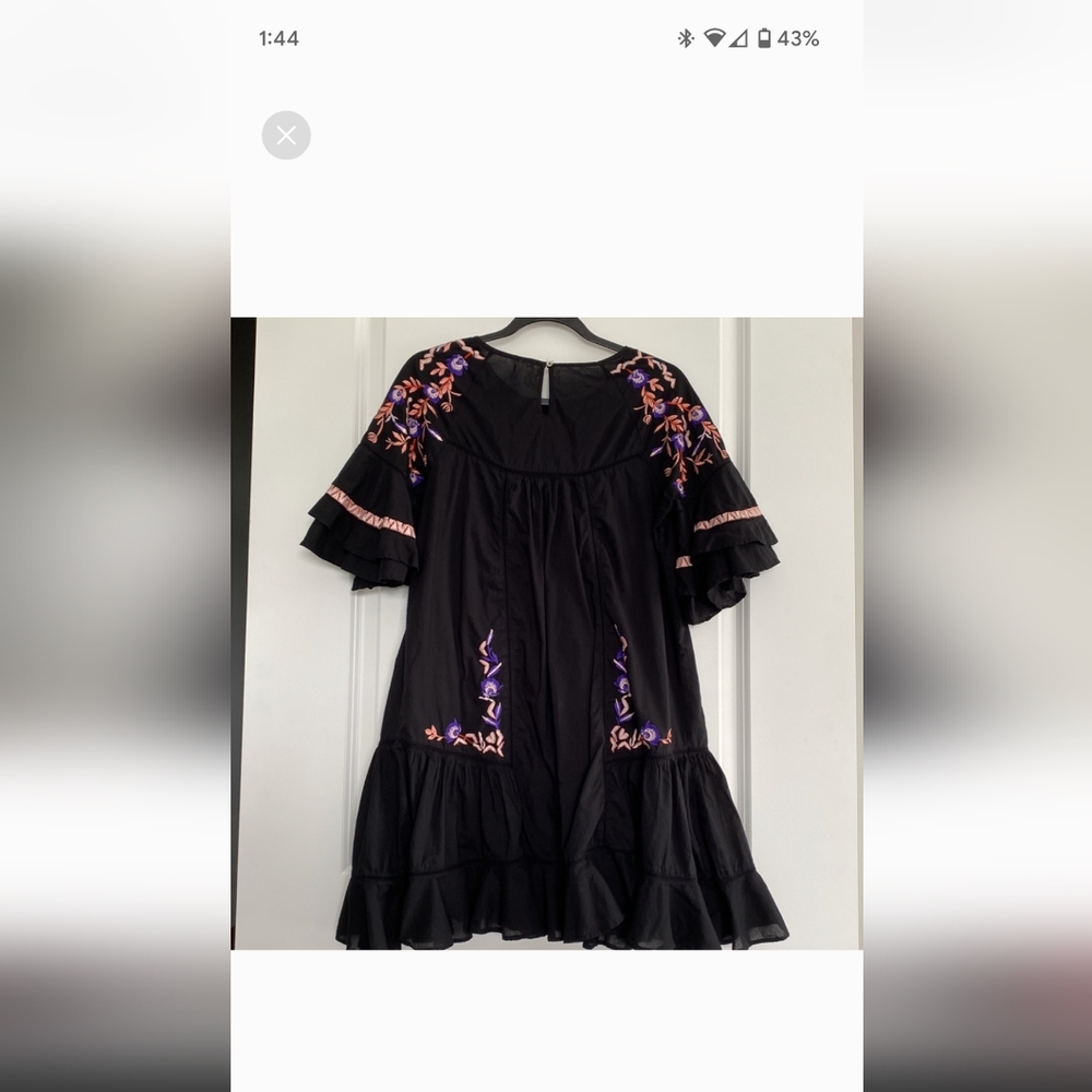 Free People Pavlo Embroidered Ruffle Dress